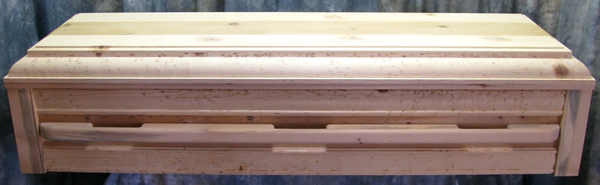 All natural biodegradable pine casket.